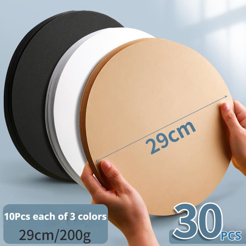 25/29/36 cm Colored Cardstock 200g Round Blank Cardboard Cardstock Sketch Paper for DIY Craft Papercraft Scrapbook Paper Album