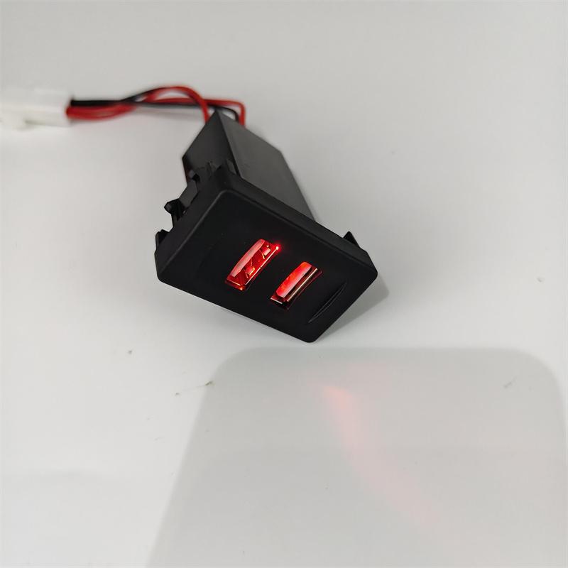 Dual USB Port Car Charger 2.1A Rocker Adapter Socket Light Built-In Socket For Transport T4 Car Dual USB Charger Car Accessories