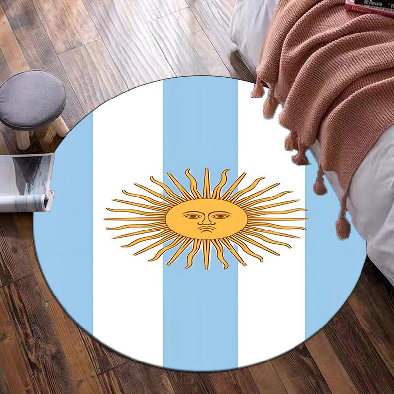 Argentina Flag Design Round Rug for Livingroom,Bedroom, Palyroom, Chair Rug, Area rug, Circle Carpet, Fan Christmas gift