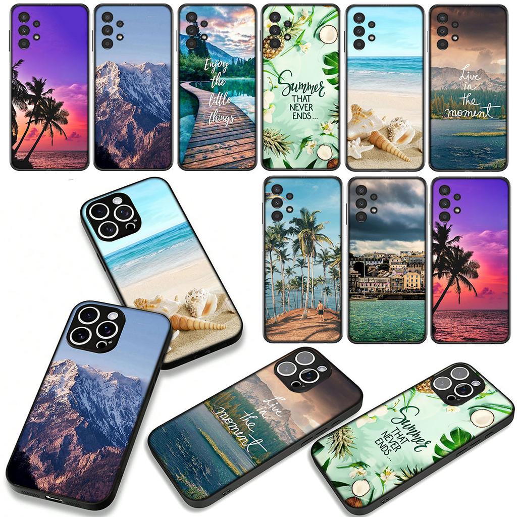 Phone Cover for Apple iPhone 17 16 15 11 Pro XS Max XR 6 7 8 Plus + SE 2020 5 16E Case Mountain Sea Beach Travel Ocean Casing