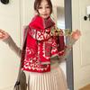 Autumn and Winter Imitation Cashmere Jacquard Thick Scarf Female Totem Horse Jacquard Scarf Windproof and Warm Versatile Shawl