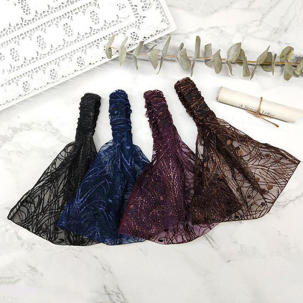 Прозрачный Новый Головной Убор Женский Головной Убор Сетка Повязка на Голову Корейский Обруч для Волос Кружево Цветок Резинки для Волос