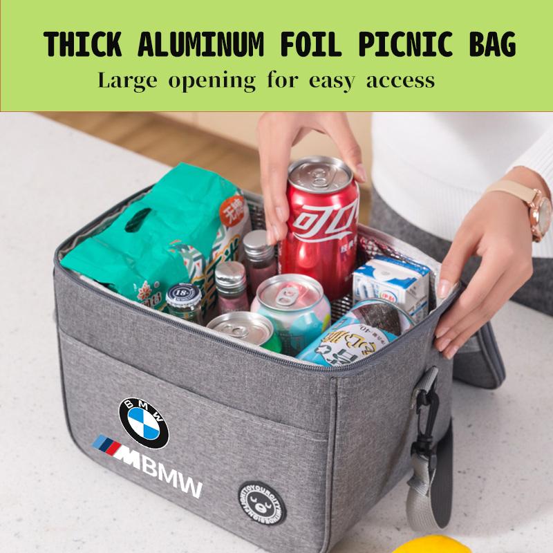 Insulated Lunch Bag Bento Pack Aluminum Foil Rice Bag Meal Pack For BMW M Sport M2 M3 M4 M5 M6 E46 E90 E60 F10 F20 E87 X3 X6