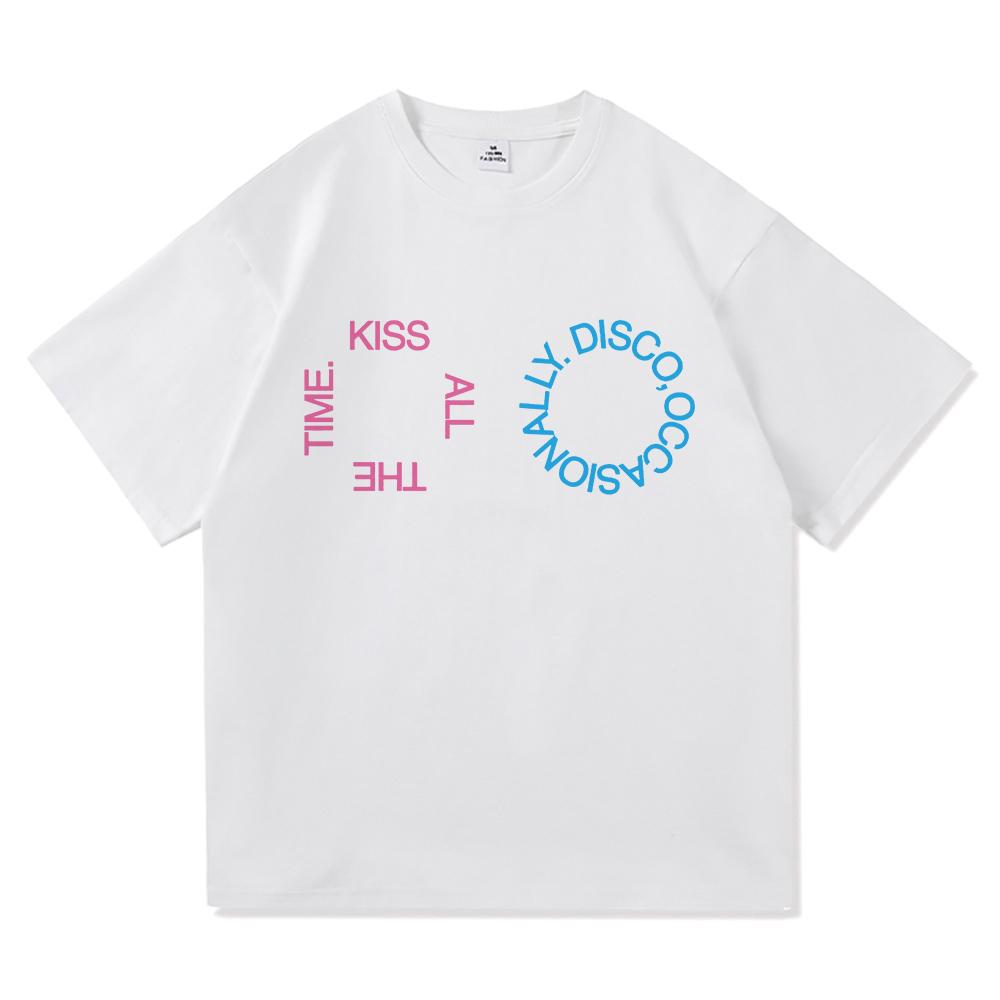 2026 Новый Альбом Kiss All The Time Диско Случайная Футболка Мужская Женская Одежда Харадзюку Высокое Качество Топы Хлопковые Футболки Винтажные