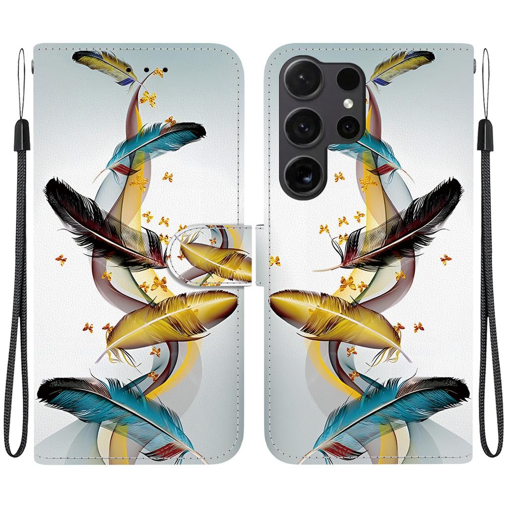 For Samsung Galaxy S26 Ultra Case Pattern Printing Leather Flip Wallet Phone Cover with Lanyard