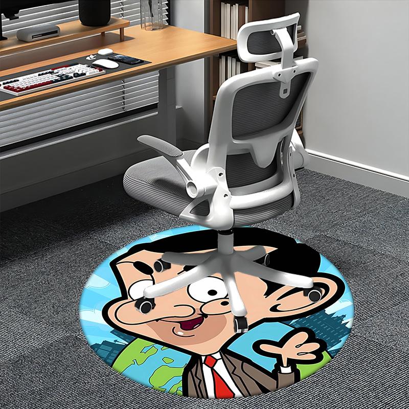 Mr. Bean, Chair mat Round Rug Office carpet,Non slip, Suitable for Living Rooms, Bedrooms Decor1205053a
