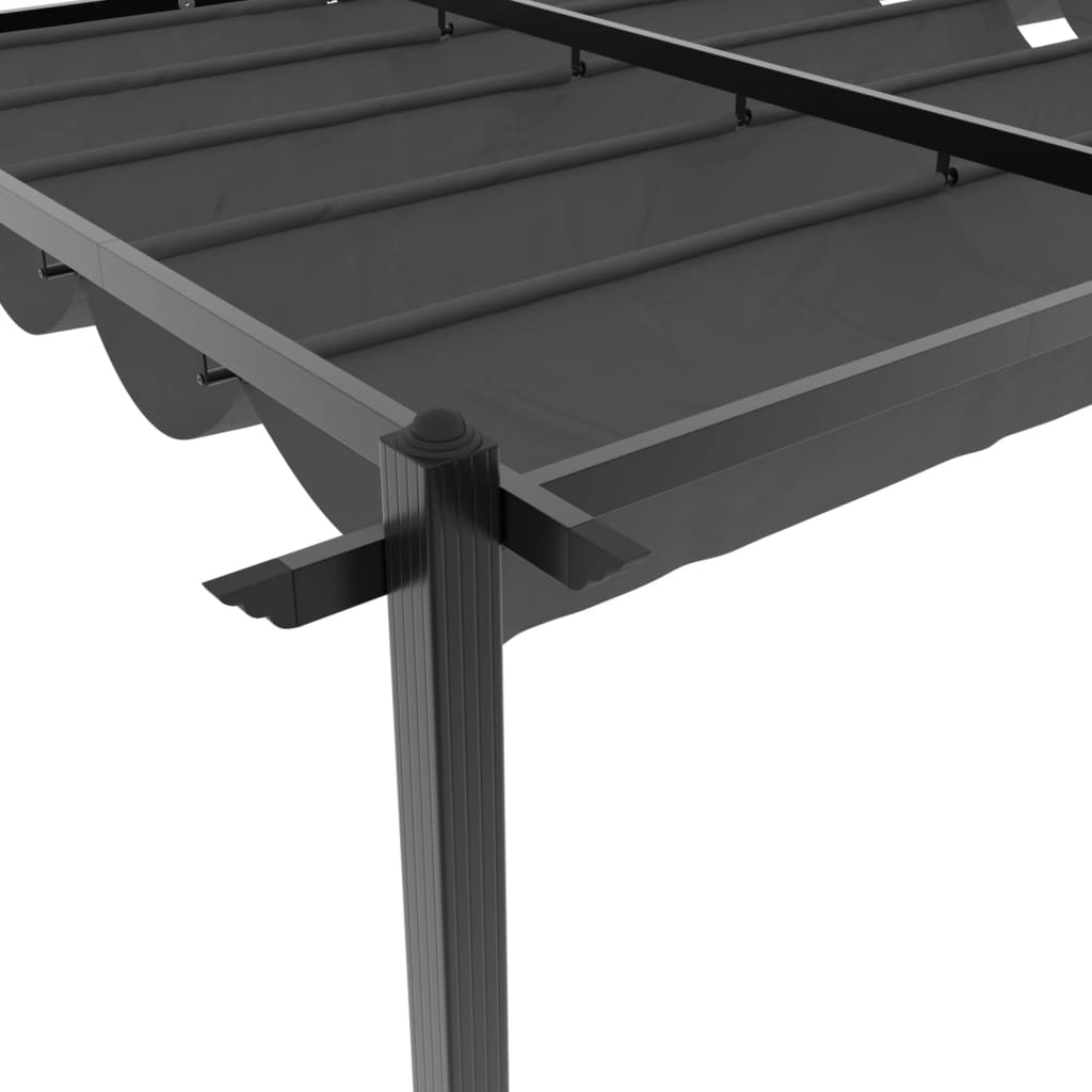 Garden Pavilion with Retractable Roof Anthracite 3x6 m Aluminum
