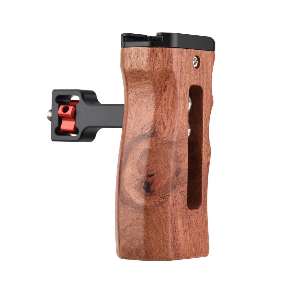 Регулируемая деревянная рукоятка-клетка для камеры, левая/правая боковая рукоятка, крепление типа винта 1/4 дюйма с креплением «холодный башмак», мини