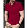 Удобная деловая повседневная рубашка поло с коротким рукавом на пуговицах для мужчин