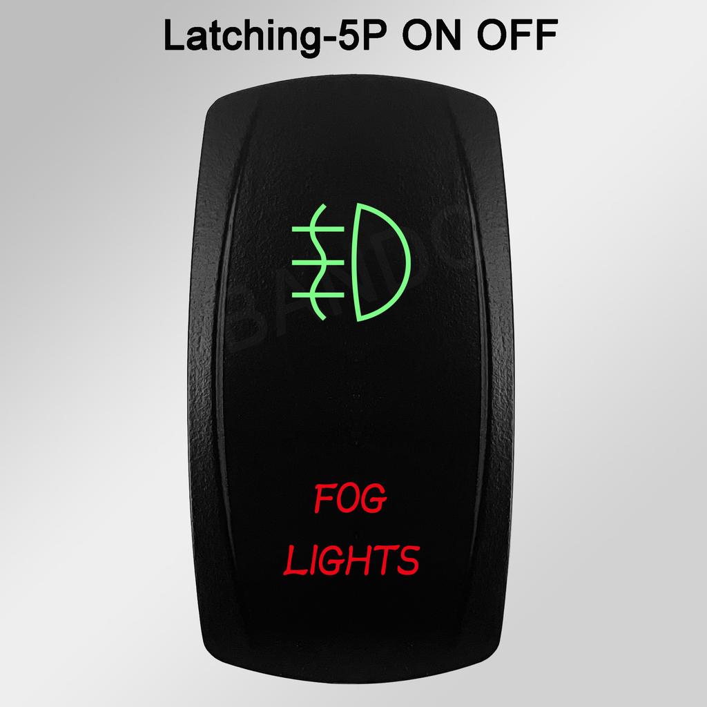 Waterproof LED Rocker Switch for Boat RV Truck | Green/Red Light 12V/24V ON-OFF/ON-OFF-ON for Exhaust Heat AC Lights