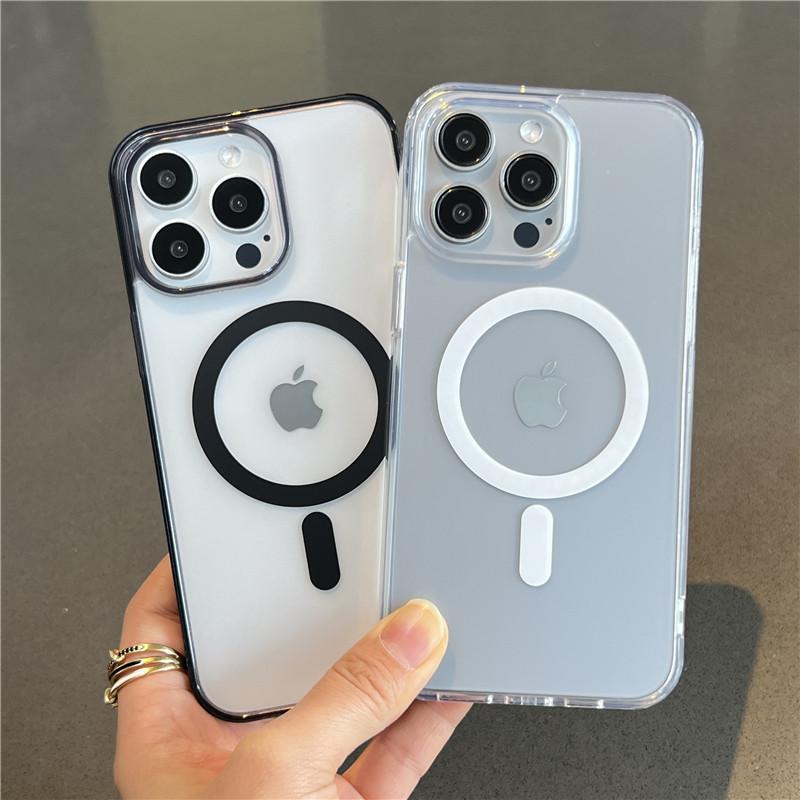 Роскошный матовый полупрозрачный чехол Magsafe Wireless Charge для iPhone 15 14 13 12 11 Pro Max Plus Mini с магнитным мягким бампером