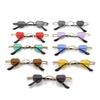 Sweet Cool Heart Metal Thin Frame Sunglasses For Women, Mini Heart Shape & Face Slimming For Streetwear Styling 1084