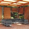 Day and Night - Day and Night Garden Furniture Set 9 Pieces and Gray Pine Wood Cushions