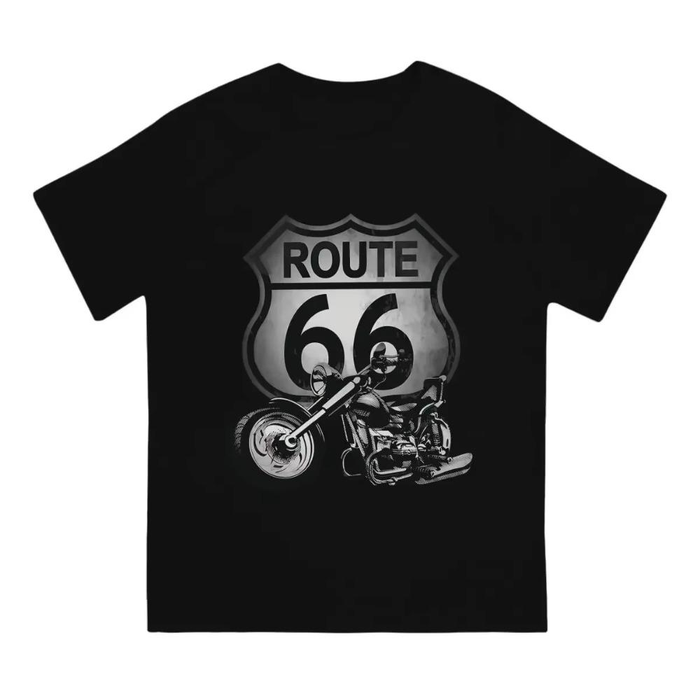 Новейшая мужская футболка с графикой мотоциклетной дороги U S Route 66, 100% хлопок, с коротким рукавом, винтажная, альтернативная женская одежда, топы
