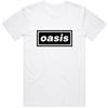Oasis T-Shirt Logo Noel Liam Gallagher Official Band New White