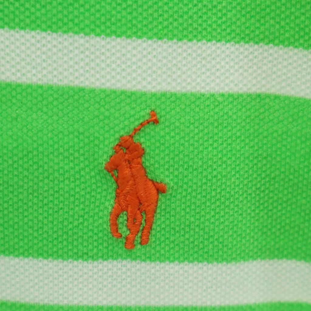 Polo by Ralph Lauren Border Pattern Short Sleeve Polo Shirt Kanoko Fabric Men's Used