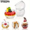 50pcs 2.5oz Sphere Plastic Dessert Cups for Party Small Clear Parfait Appetizer Cups Round Dessert Bowl Ice Cream Salad Fish Bowl Mini Dessert Cups
