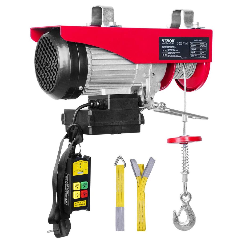 Electric Hoist, 2200 lbs Lifting Capacity, 1600W 220V Electric Steel Wire Winch with Wireless Remote Control, 40ft Single Cable Lifting Height & Pure