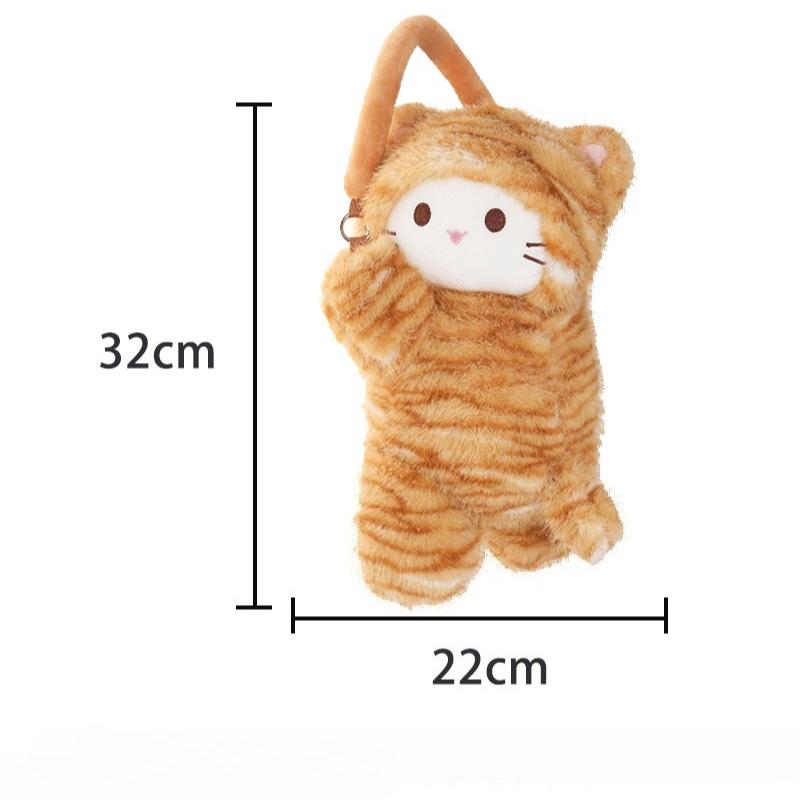 Плюшевая кукла-кошка с леопардовым принтом, универсальный подвесной держатель для салфеток в автомобиль, креативный подвесной держатель для салфеток, автомобильный футляр для салфеток, бумажная коробка