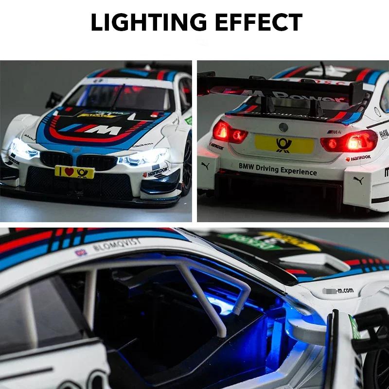 1:24 BMW M4 DTM M6 BMW CSL Racing Car Free Wheeling High Light Спортивный гоночный автомобиль Модель игрушки Литье под давлением из металлического сплава Миниатюрная копия