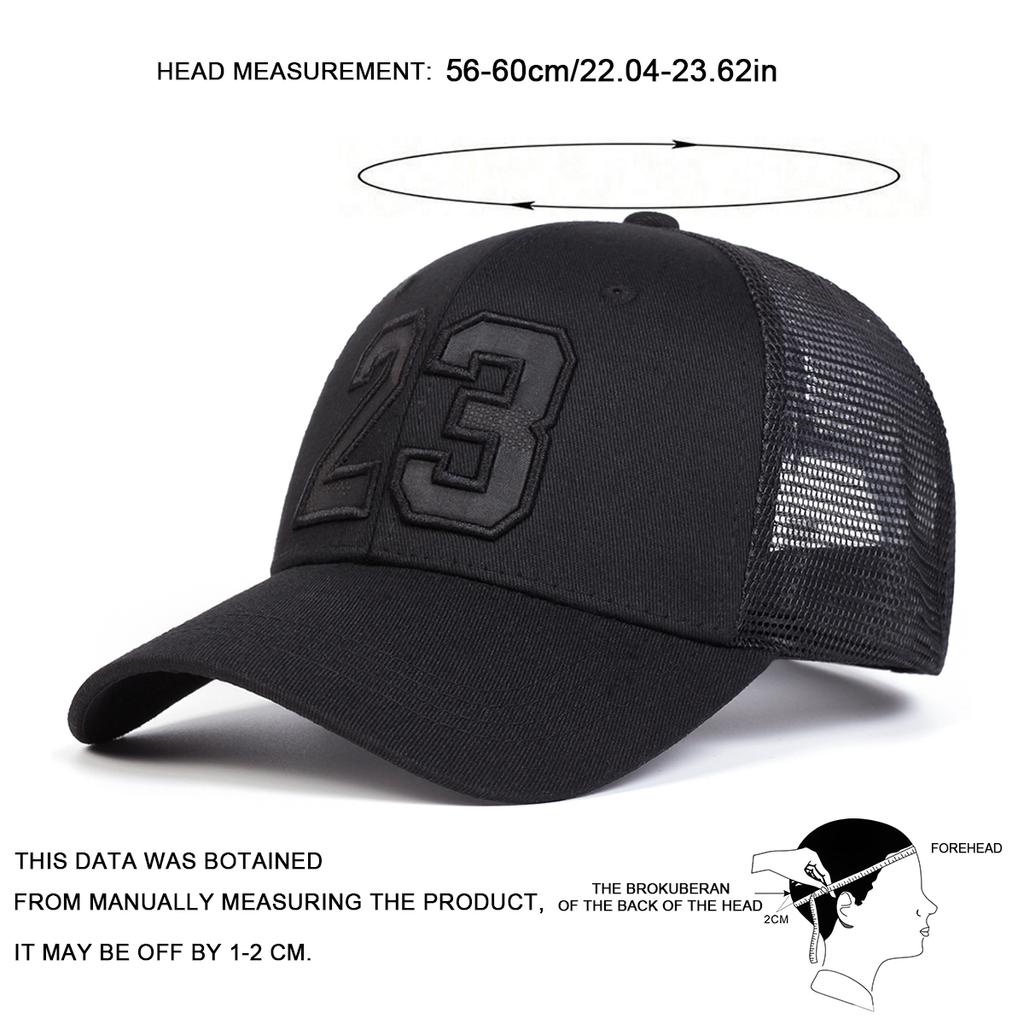 Unisex 23 Embroidery Baseball Net Caps Hip Hop Cap Spring Summer Outdoor Adjustable Casual Hats Sunscreen Hat
