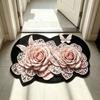 Absorbent Surface 3D Floral Butterfly Carpet Shower Mat  For Living Room Tea Table Bedside