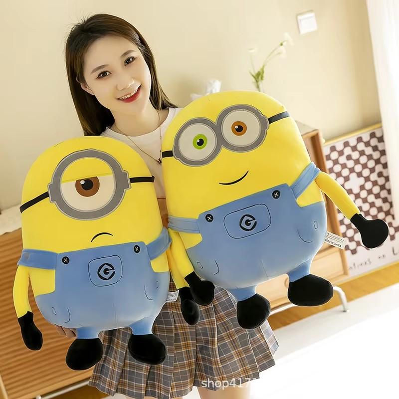 *Minions Movie Periphery Yellow Plush Bob Plush Stuart Stuffed Toys In Jeans Soft Doll Pillow Decoration Children Birthday Gift