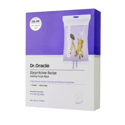 Доктор. Маска для лица Oracle Glycyrrhizin Recipe Calming Purple Mask 10 штук – Успокаивающая и осветляющая тканевая маска