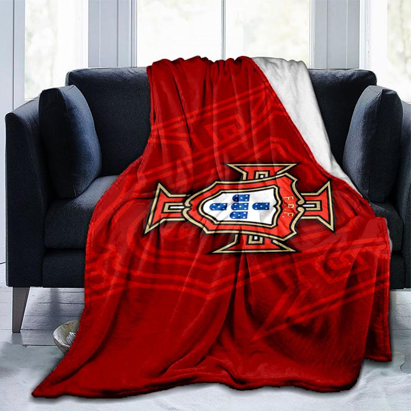 Portuguese Football Federation Crest Blanket Suitable for Sofas, Beds, Offices, And Camping - Perfect Gift for Halloween Christmas