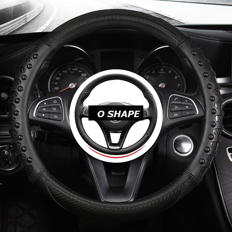Чехол на руль автомобиля SEAMETAL, противоскользящие чехлы на руль из искусственной кожи, подходят для украшения автомобиля из углеродного волокна