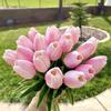 5Pcs Artificial Tulip Flowers Pink White Tulips Fake Flowers Bouquet Wedding Garden Decoration Home Vase Decor Plants Mother's Day Gift