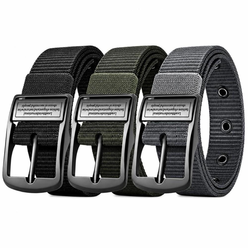 Durable Men Casual Belt Adjustable Quick Release Belt Casual Canvas Nylon Belt Everyday Wear