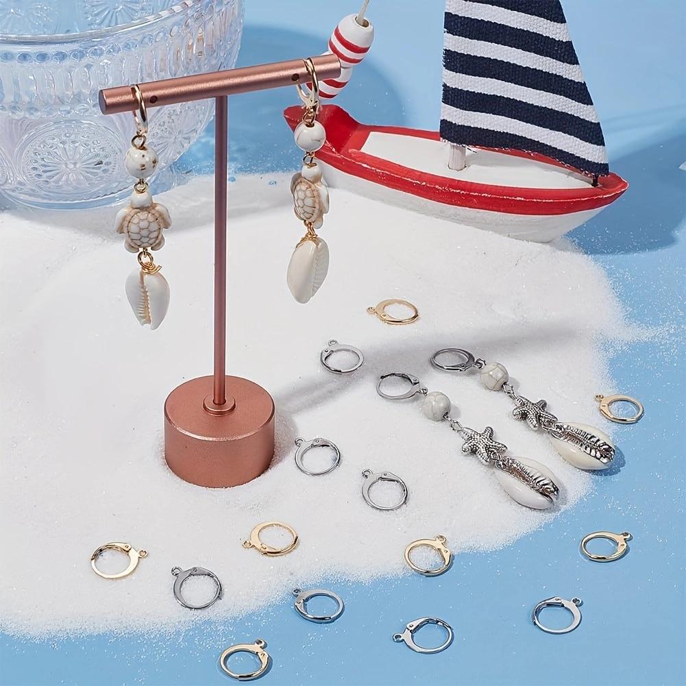 1 Box 18/48/90Pcs Earring Findings Kit Leverback Earring Hooks Hypoallergenic Huggie Lever Back Ear Wires for Jewelry Making Kit