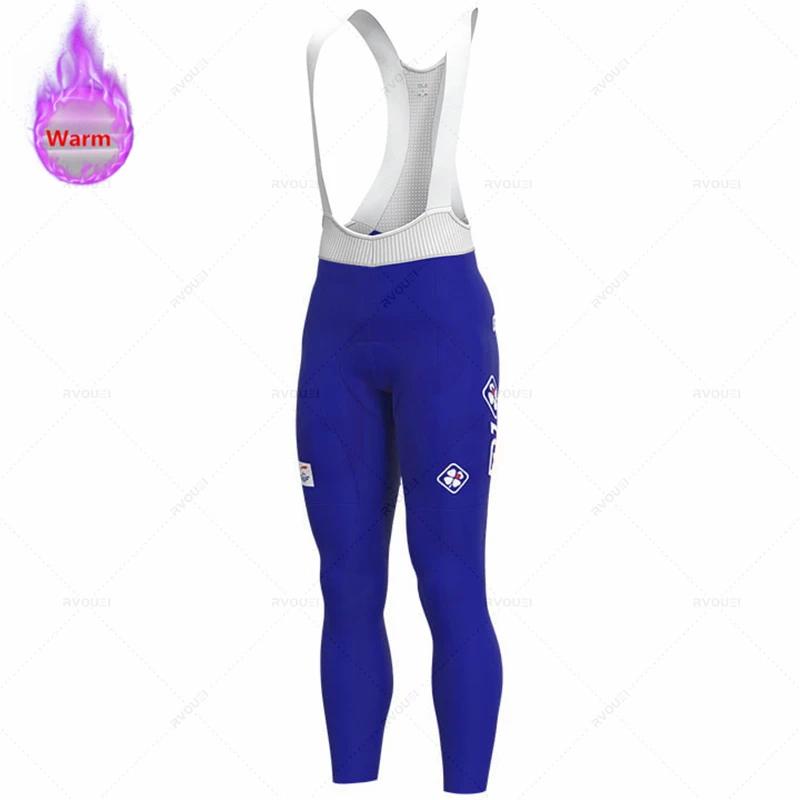 Fdj Winter Thermal Fleece Cycling Jersey Set Men Long Sleeve Ropa Ciclismo Bicycle Clothing Bib Pants Maillot Hombre Bike Jersey
