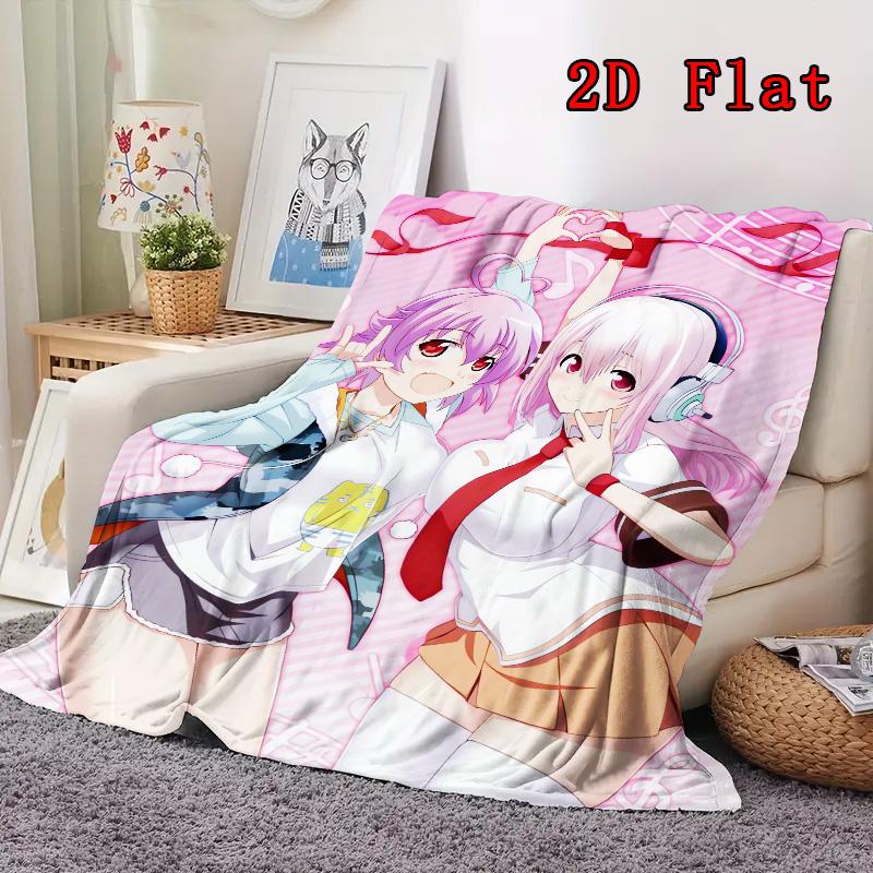 Super Sonico 2D Flat Pattern Flannel Blanket High quality All Seasons Warmth and Comfort Perfect for Christmas Gifts.DMT0925237