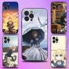 Чехол для телефона с изображением Вайолет Эвергарден (V-Violet Evergarden) для iPhone 17,16,15,14,13,12,11 Plus,Pro Max,XS,X,XR,SE,Mini,8,7, Мягкий силиконовый черный чехол