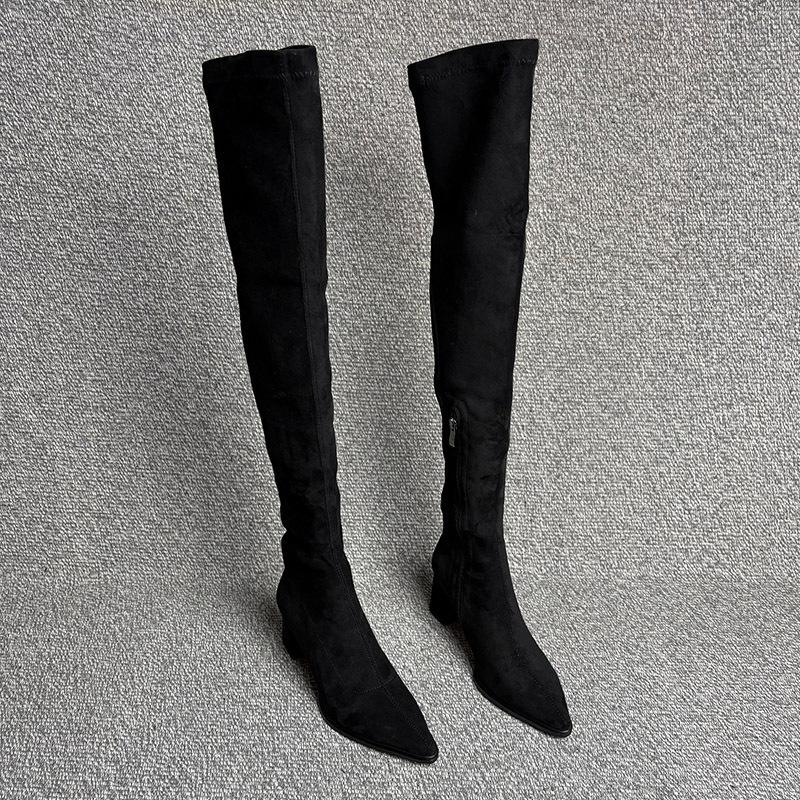 Legs Long Khaki Pointed Head High Heel Elastic Skinny Boots Over Knee Boots Skinny Leg Boots Over Knee
