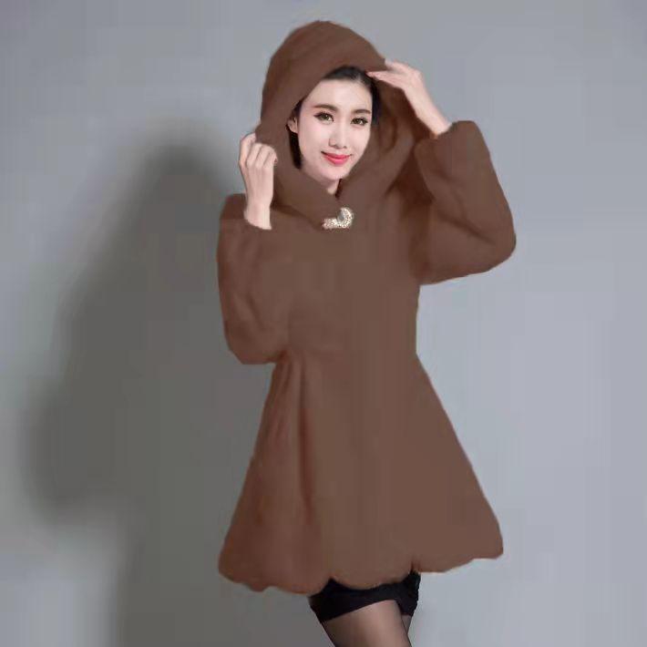 Новая женская шуба из искусственного меха норки, приталенная и теплая, с капюшоном, женская средней длины