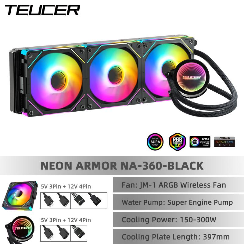 TEUCER CPU Водяное охлаждение с вентилятором JM-1 Все в одном Жидкостное охлаждение CPU 240мм/360мм ARGB Радиатор с водяным охлаждением для материнской платы X99