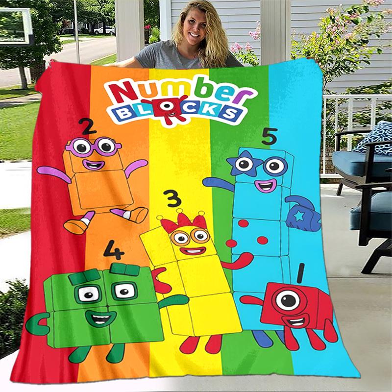 1pc Blanket Numberblocks7 Print Design, Lightweight Blanket for Sofa, Bed- Soft &Warm, Gift for All Seasons like Christmas, Halloween