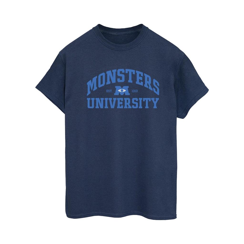 Disney Womens/Ladies Monsters University Logo Cotton Boyfriend T-Shirt