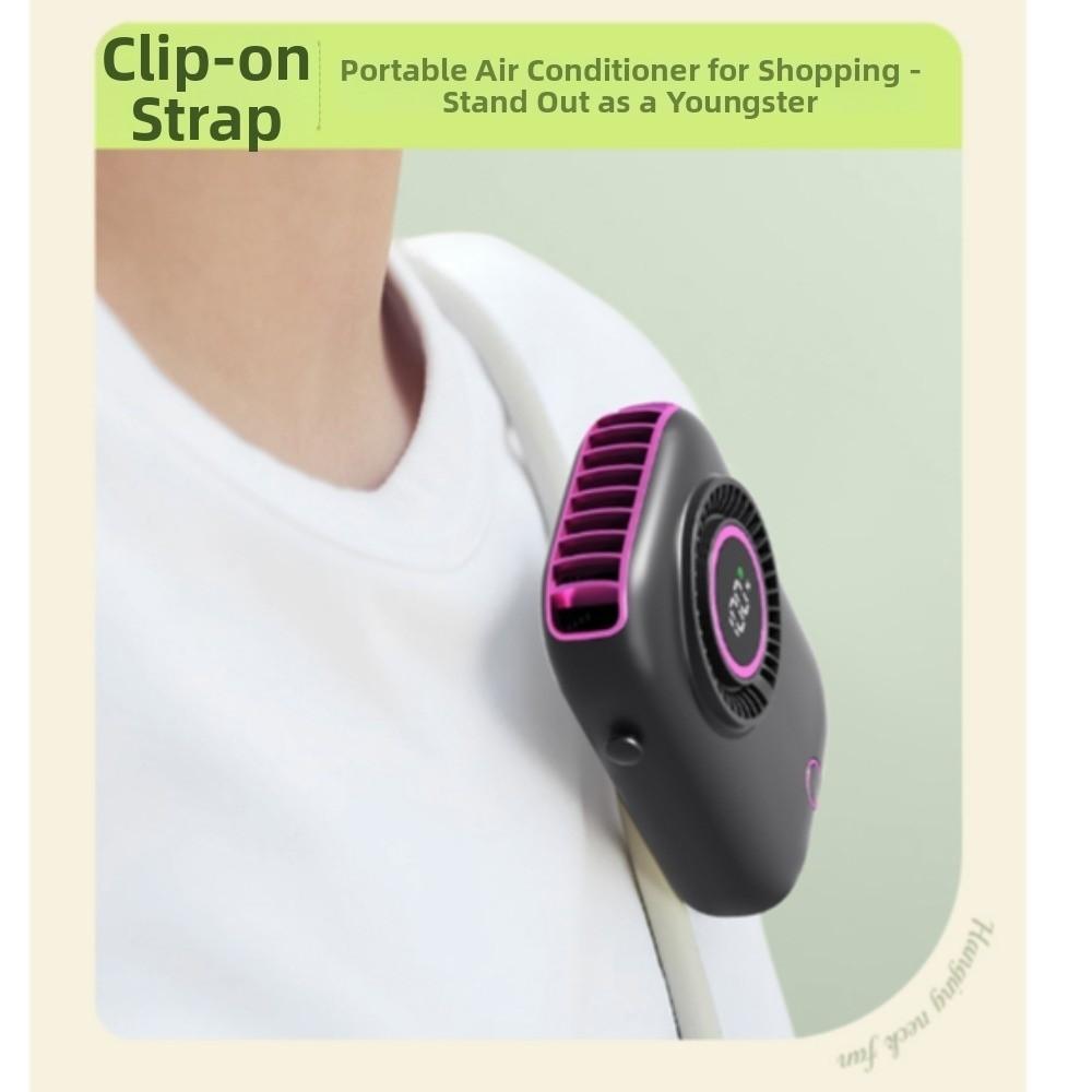 Ultra Quiet Mini Hanging Neck Fan 5 Speeds Handheld Electric Fan Portable Cooling Fan Camping