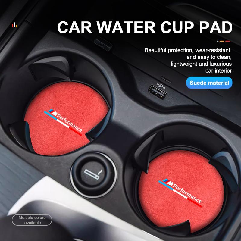 1pair Car Coaster Water Cup Seat Non-slip Mat accessories For BMW 1 2 3 5 7 Series X1 X2 X3 X4 X5 X6 G20 G30 G11 G12