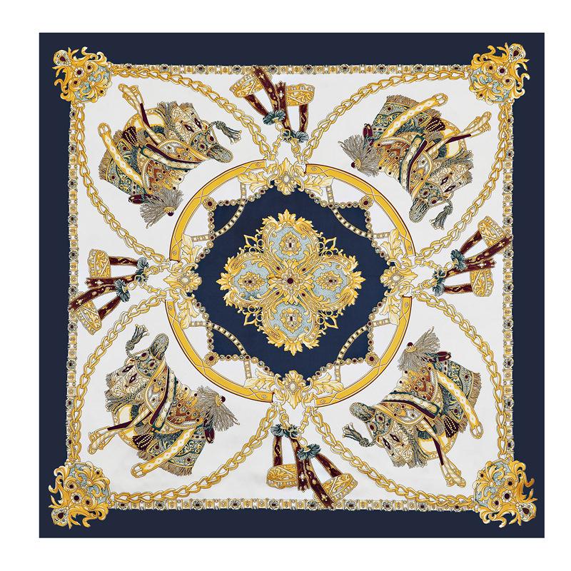 90 * 90cm New Silk Scarf Women'S Spring And Summer Decorative Scarf Sunscreen Travel Shawl Autumn And Winter Scarf Thin Edition