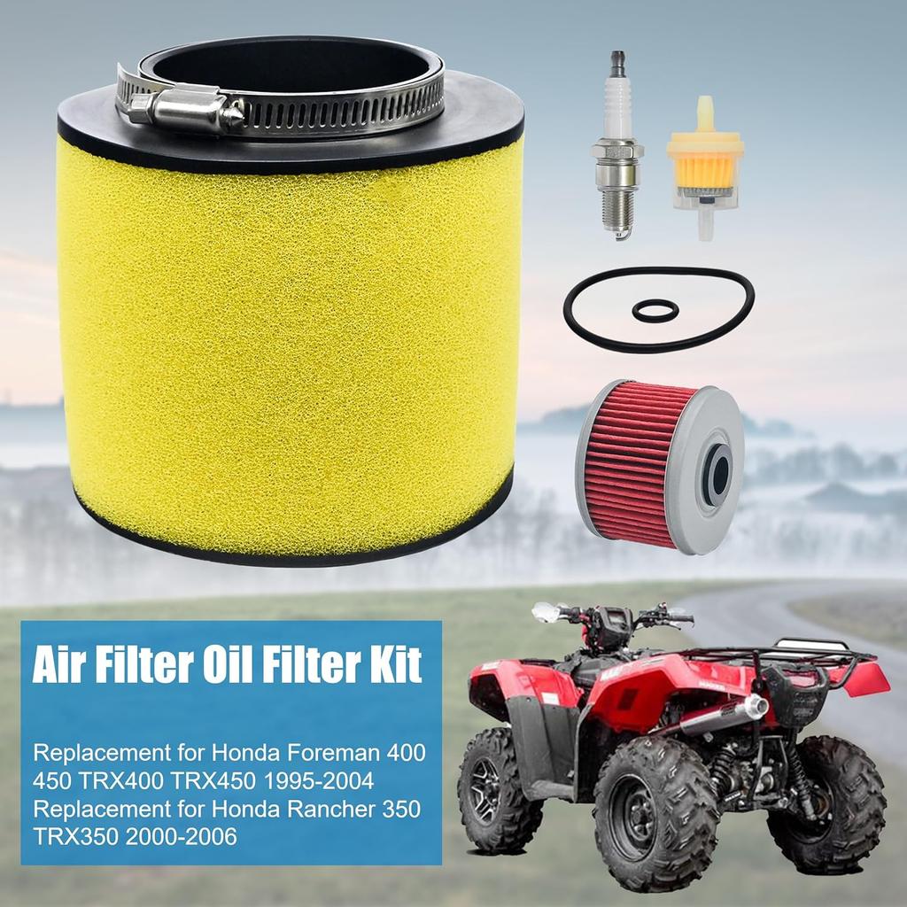 Foreman 450 Air & Oil Filter Replacement For Honda Rancher 350 TRX350 2000-2006 17254-HN5-670 400 TRX400 TRX450 1995-2004 17254-HC5-900 With Spark