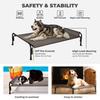 Veehoo Dog Outdoor Raised Dog Cot для большой охлаждающей кемпинговой кровати для домашних животных с наклонным подголовником для использования в помещении и на открытом воздухе, моющаяся и дополнительная серая кровать/кровать для собак,