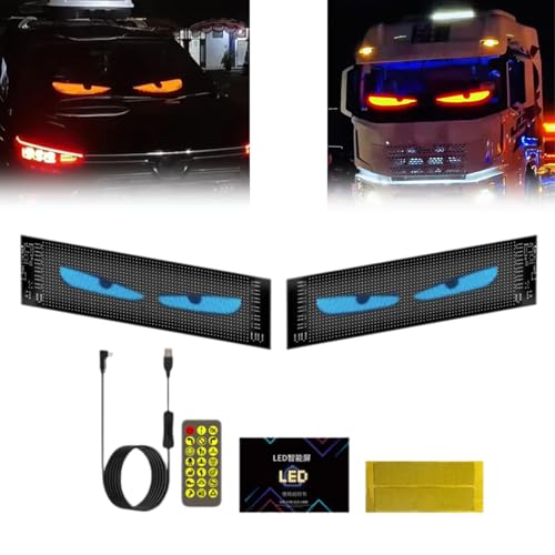 2 шт. Devil Eye Lights для автомобиля, большой программируемый гибкий автомобильный светодиодный дисплей, гибкий дисплей Bluetooth с настраиваемой прокруткой текста,
