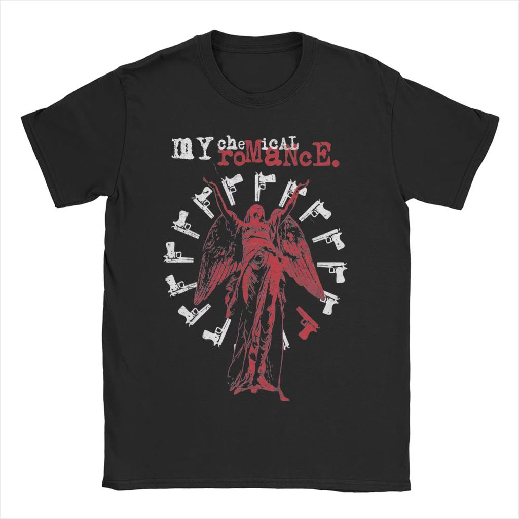 My Chemical RoUnisexce MCR Группа Графический Винтажный Унисекс Футболка Унисекс Круглый Вырез 100% Хлопок Короткий Рукав Оверсайз Y2k Популярная Новая Футболка