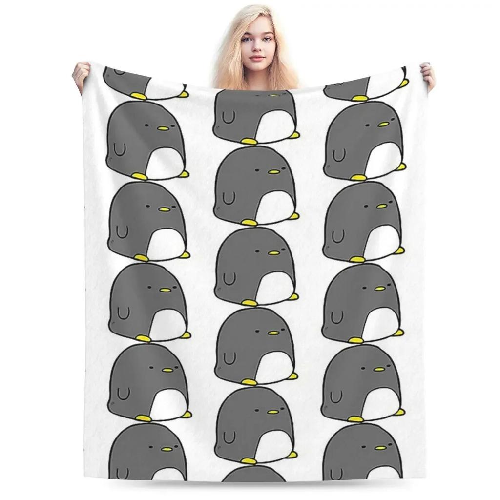 Cute Cuddly Penguin Blankets Soft Warm Flannel Throw Blanket Bedspread for Bed Living Room Picnic Travel Home Sofa