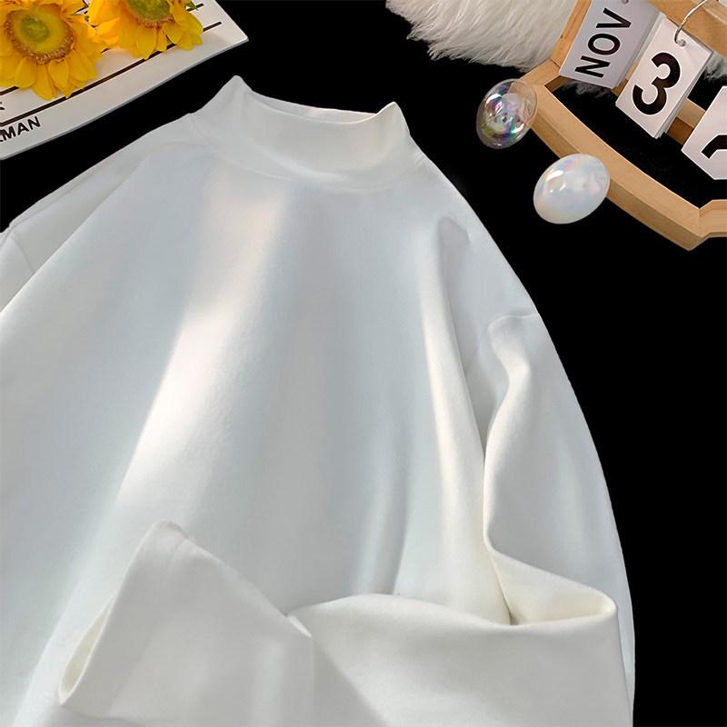 Мужской базовый вязаный топ с полувысоким воротником для осени/зимы